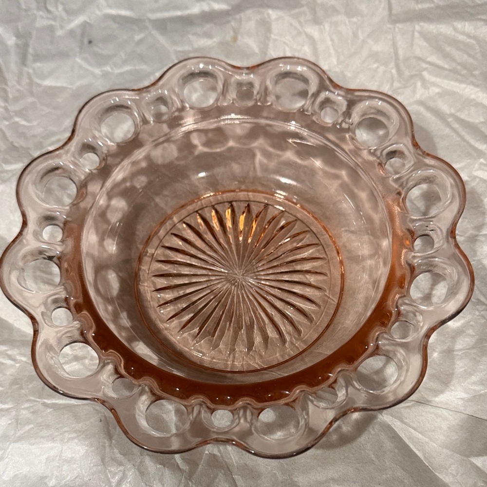 Elegant Pink Glass Bowl